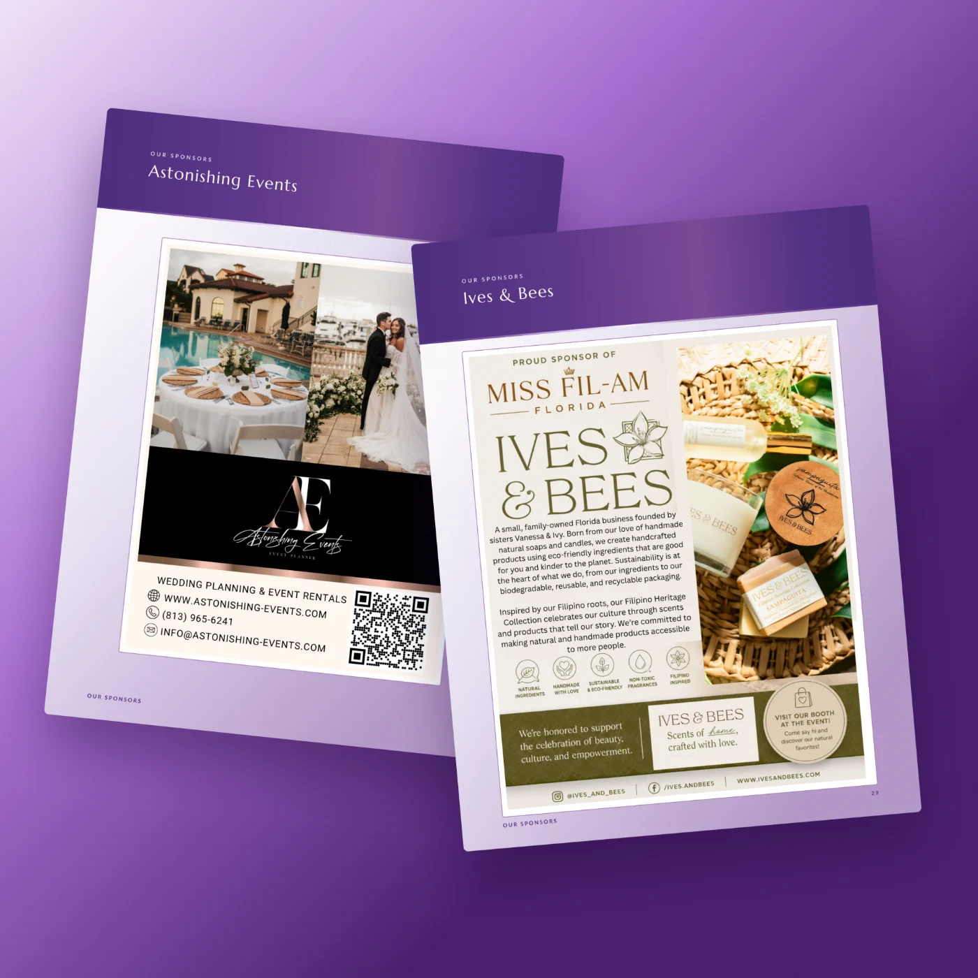 Sponsor pages: Astonishing Events and Ives & Bees