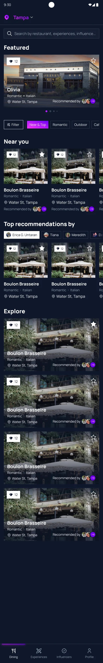 WooMeNow mobile home screen